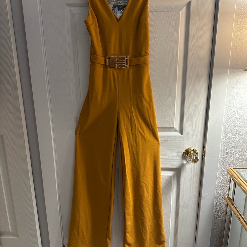 Chic Mustard Belted Jumpsuit